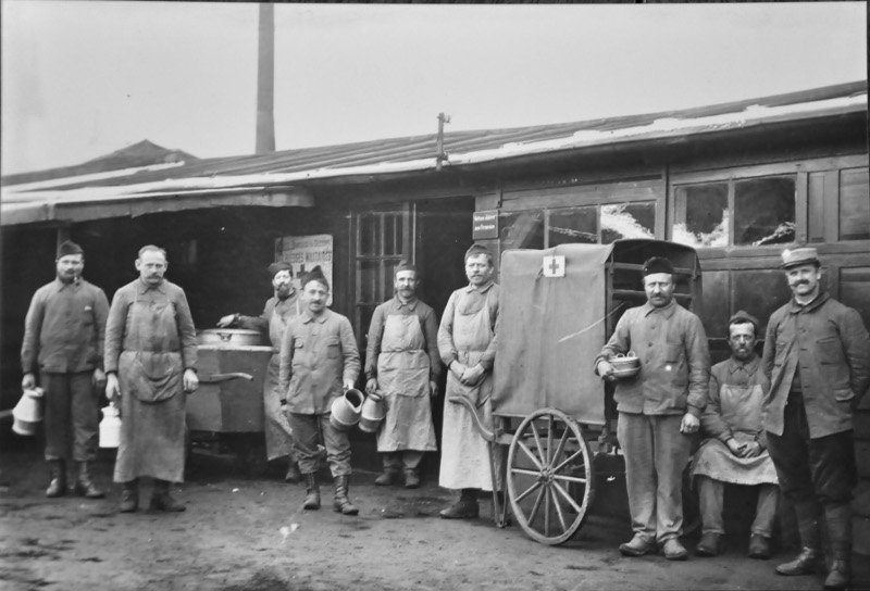 Le dispensaire de la Croix Rouge, proche de la gare du Nord d'Amiens, par lequel transitèrent de nombreux soldats alliés avant leur hospitalisation.