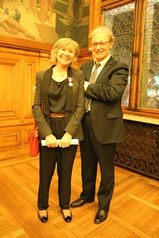 Annie DEGROOTE et son époux Georges SANEROT, 25.11.15, Hôtel de Ville d'Arras, la cérémonie annuelle de la remise des distinctions de la Renaissance Française